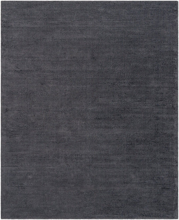 Livabliss Mystique Handloomed Wool Area Rug with High Low Pile for Spacious Living Rooms Charcoal 7'6" x 9'6" M341-7696