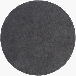 Livabliss Mystique Handloomed Wool Area Rug with High Low Pile for Spacious Living Rooms Charcoal 8' x 8' Round M341-8RD