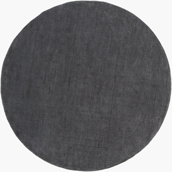 Livabliss Mystique Handloomed Wool Area Rug with High Low Pile for Spacious Living Rooms Charcoal 8' x 8' Round M341-8RD