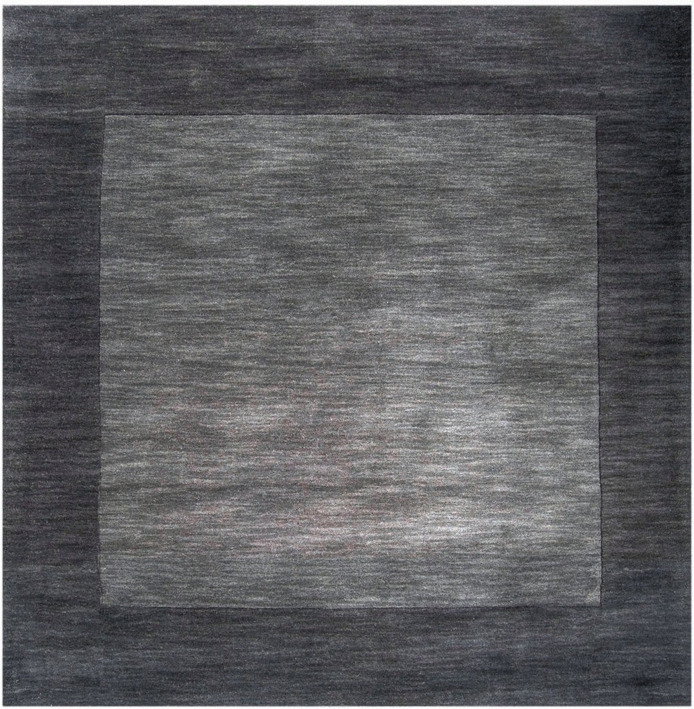 Livabliss Mystique Hand-loomed Wool Area Rug with High Low Pile for Large Living Rooms Charcoal, Black 6' x 6' M347-6SQ