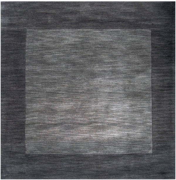 Livabliss Mystique Hand-loomed Wool Area Rug with High Low Pile for Large Living Rooms Charcoal, Black 6' x 6' M347-6SQ