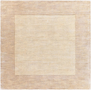 Livabliss Mystique Hand Loomed Wool Area Rug with High Low Pile for Modern Living Rooms Cream, Beige 9'9" x 9'9" M348-99SQ