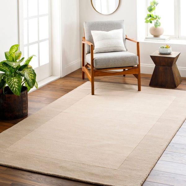 Livabliss Mystique Hand Loomed Wool Area Rug with High Low Pile for Modern Living Rooms Cream, Beige 9' x 13' M348-913