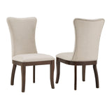 Homelegance By Top-Line Mignon Fabric Wingback Dining Chairs (Set of 2) Brown Veneer