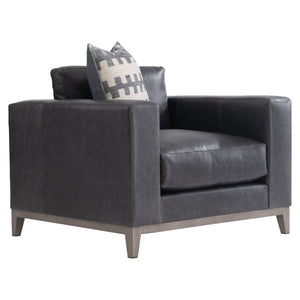 Bernhardt Bernhardt Noel Leather Chair With Feather-Down Cushion, Portobello Wood Base, Plush Track Arms, Toss Pillow (41"W X 40.25"D X 34.25"H) 7322LO