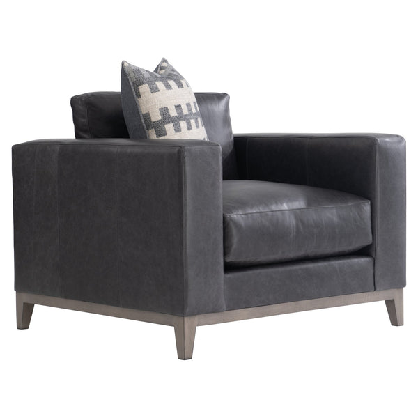 Bernhardt Bernhardt Noel Leather Chair With Feather-Down Cushion, Portobello Wood Base, Plush Track Arms, Toss Pillow (41"W X 40.25"D X 34.25"H) 7322LO