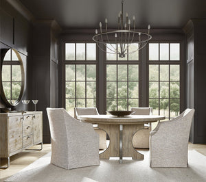 Bernhardt Bernhardt Tribeca Arm Chair With Tailored Slipcover Skirt, Curved Arms, Upholstered Comfort On Casters 333546