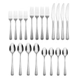 Lenox Cambridge Keene Hammered Mirror 20-Piece Flatware Set Metallic, STAINLESS METAL 348720CNW12R