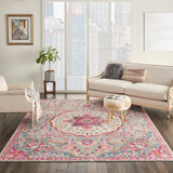 Nourison Passion PSN22 Machine Made Power-loomed Narrow Border Indoor Only Transitional Bohemian Rug Grey,Multi, Grey 100% Polypropylene 99446717870