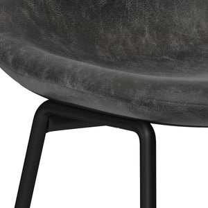 English Elm Dafney Bar Stool Set Of 2 - Sleek Distressed Charcoal Grey Vegan Leather For Modern Spaces B136P158578