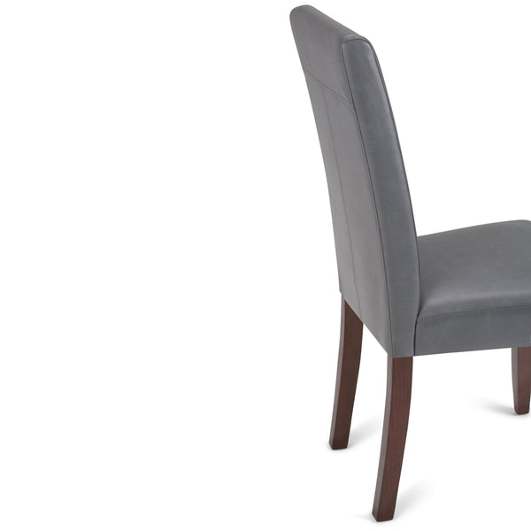 English Elm Acadian Parson Dining Chair Set Of 2 - Elegant Stone Grey Vegan Leather With Solid Wood Legs B136P159797
