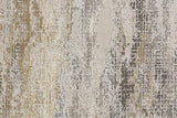 Feizy Rugs Aura Polyester/Polypropylene Machine Made Industrial Rug Gold/Gray/Ivory 13' x 20'