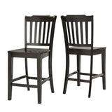 Homelegance By Top-Line Juliette Slat Back Wood Counter Height Chairs (Set of 2) Black Rubberwood