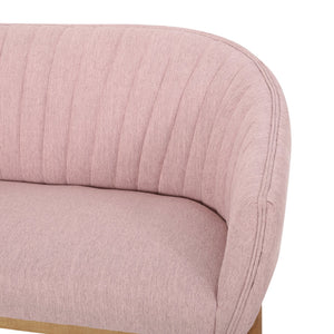 English Elm Loveseat Mid-century Modern Channel Tufted Upholstered Sofa with Rubberwood Tapered Legs 65780.00FLBLSH