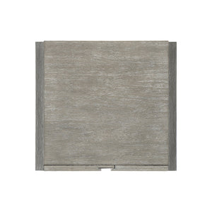 Bernhardt Bernhardt Cerused Acacia Side Table With Storage, Two-Tone Shale Finish, Soft-Close Doors & Steel Accent 306122