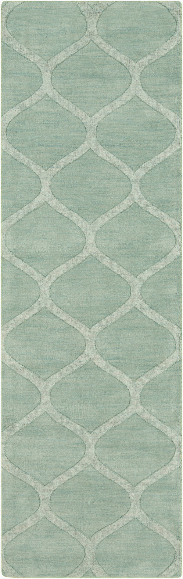 Surya Mystique Handmade Wool Rug 2'6" X 8' - Modern Decor With Natural Elegance & Medium Pile Quality Dusty Sage Wool M5100-268