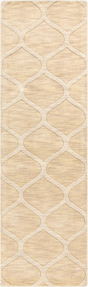 Surya Mystique Handmade Wool Rug 2'6" X 8' - Modern Decor With Natural Elegance & Medium Pile Quality Cream Wool M5107-268