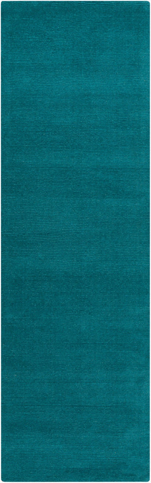 Livabliss Mystique Handloomed Wool Area Rug with High Low Pile Texture for Living Rooms Deep Teal 2'6" x 8' M5330-268
