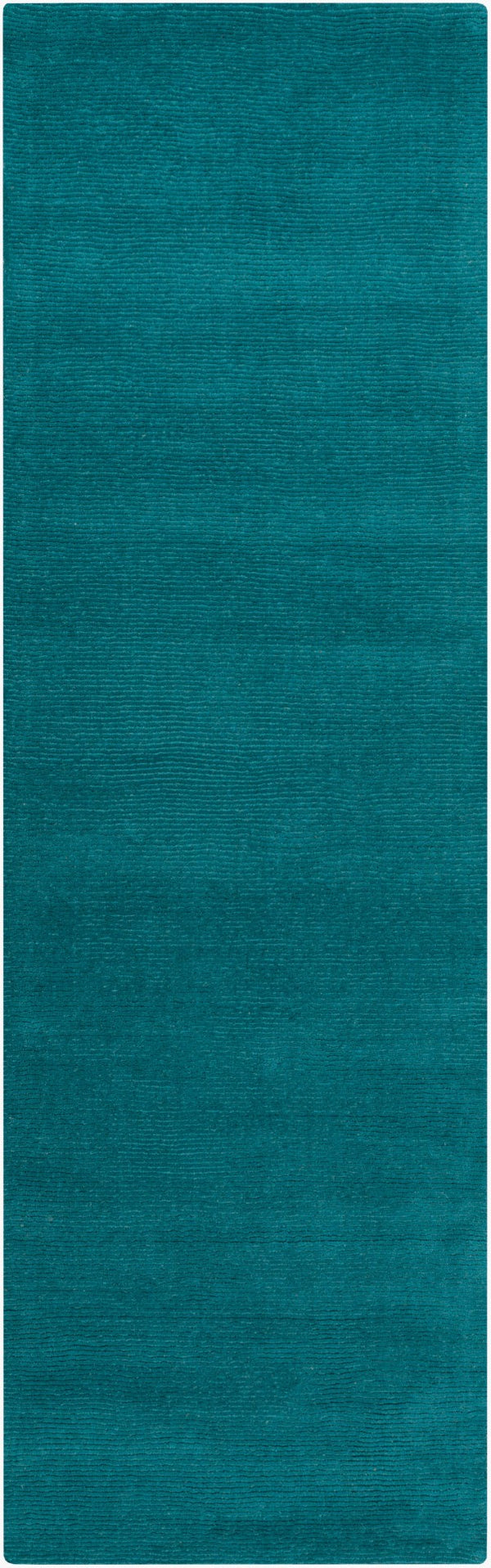 Livabliss Mystique Handloomed Wool Area Rug with High Low Pile Texture for Living Rooms Deep Teal 2'6" x 8' M5330-268