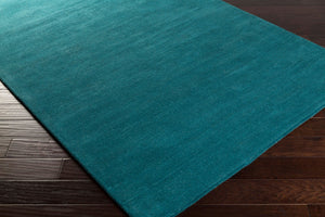 Livabliss Mystique Handloomed Wool Area Rug with High Low Pile Texture for Living Rooms Deep Teal 7'6" x 9'6" M5330-7696