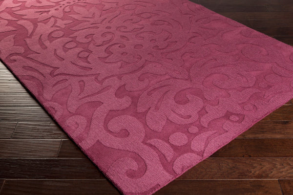 Surya Mystique 2'6" X 8' Handmade Wool Rug - Modern Decor, Exquisite Craftsmanship, Medium Pile Elegance Plum Wool M5342-268