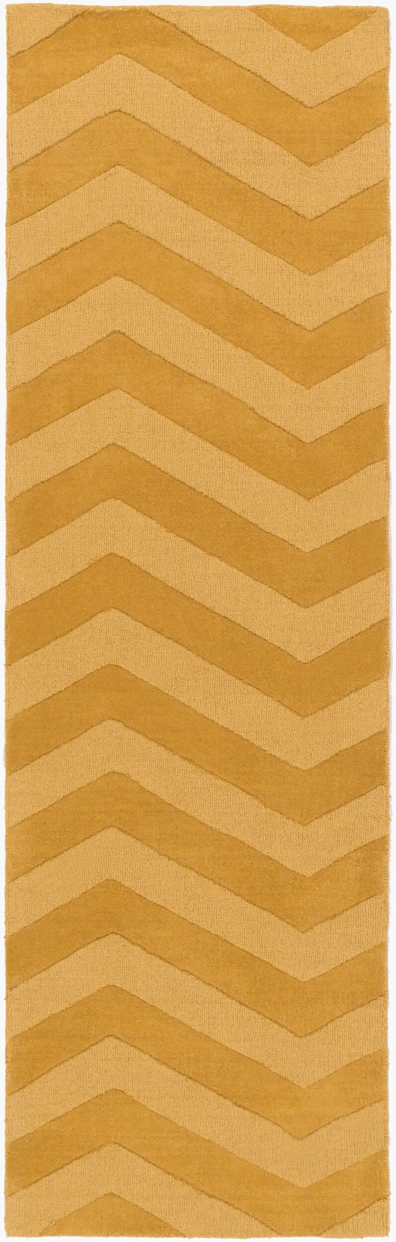 Surya Mystique 2'6" X 8' Handmade Wool Rug - Exquisite Modern Decor With Natural Class & Durability Mustard Wool M5365-268