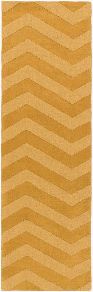 Surya Mystique 2'6" X 8' Handmade Wool Rug - Exquisite Modern Decor With Natural Class & Durability Mustard Wool M5365-268