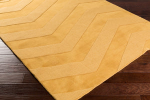 Surya Mystique 2'6" X 8' Handmade Wool Rug - Exquisite Modern Decor With Natural Class & Durability Mustard Wool M5365-268