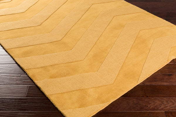 Surya Mystique 2'6" X 8' Handmade Wool Rug - Exquisite Modern Decor With Natural Class & Durability Mustard Wool M5365-268