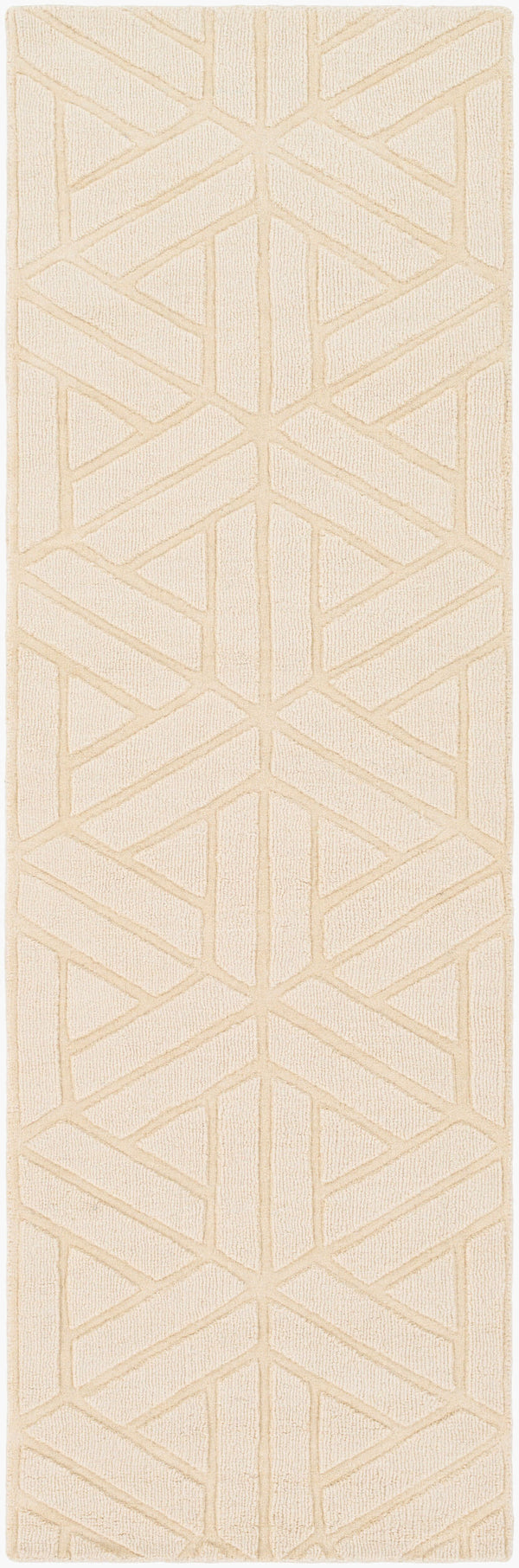 Surya Mystique 2'6" X 8' Handmade Wool Rug - Modern Decor Essential With Exquisite Craftsmanship & Style Ivory Wool M5429-268