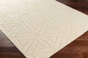 Surya Mystique 2'6" X 8' Handmade Wool Rug - Modern Decor Essential With Exquisite Craftsmanship & Style Ivory Wool M5429-268