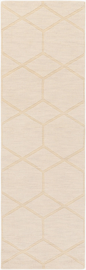 Surya Mystique 2'6" X 8' Handmade Wool Rug - Modern Decor Essential With Exquisite Craftsmanship & Style Ivory Wool M5432-268