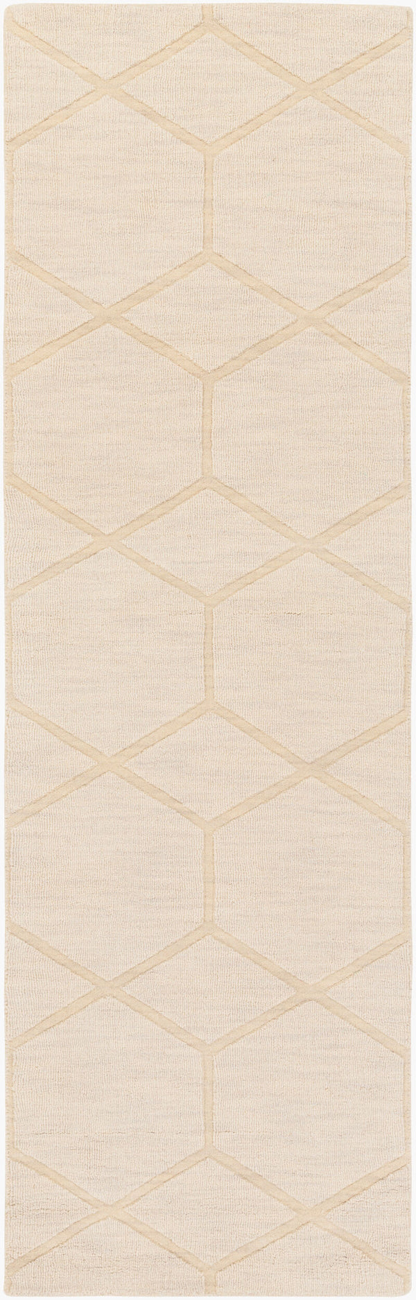 Surya Mystique 2'6" X 8' Handmade Wool Rug - Modern Decor Essential With Exquisite Craftsmanship & Style Ivory Wool M5432-268
