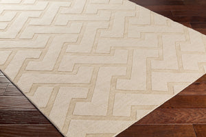 Surya Mystique 2'6" X 8' Handmade Wool Rug - Modern Decor Essential With Exquisite Craftsmanship & Style Ivory Wool M5435-268