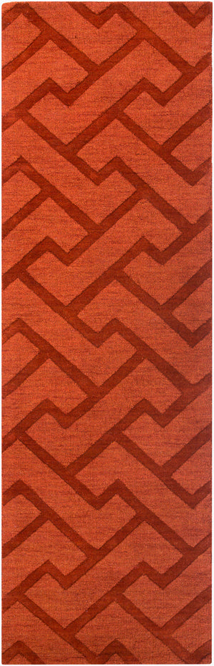 Surya Mystique 2'6" X 8' Handmade Wool Rug - Modern Decor Essential With Exquisite Craftsmanship & Style Rust Wool M5438-268