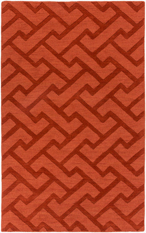 Surya Mystique 2'6" X 8' Handmade Wool Rug - Modern Decor Essential With Exquisite Craftsmanship & Style Rust Wool M5438-913