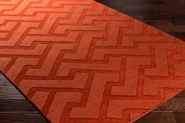 Surya Mystique 2'6" X 8' Handmade Wool Rug - Modern Decor Essential With Exquisite Craftsmanship & Style Rust Wool M5438-913