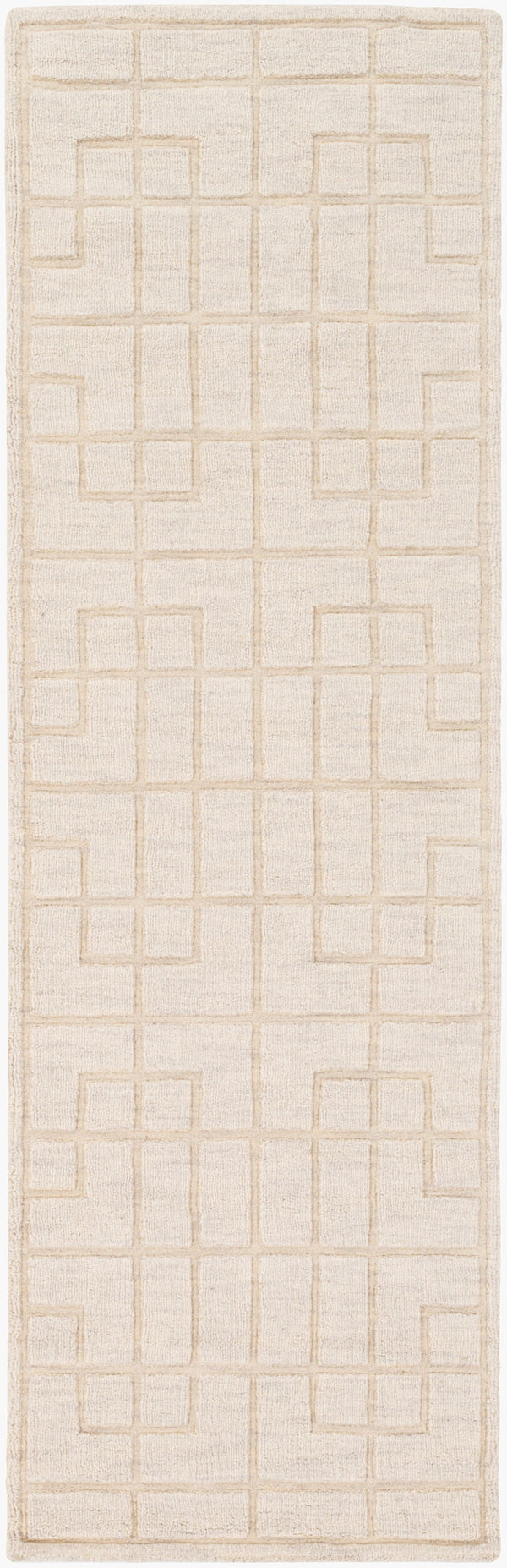 Surya Mystique 2'6" X 8' Handmade Wool Rug - Modern Decor Essential With Exquisite Craftsmanship & Style Ivory Wool M5441-268