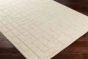Surya Mystique 2'6" X 8' Handmade Wool Rug - Modern Decor Essential With Exquisite Craftsmanship & Style Ivory Wool M5441-268