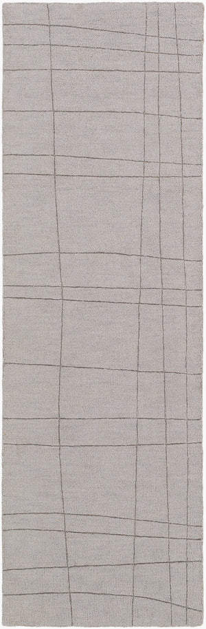 Surya Mystique 2'6" X 8' Handmade Wool Rug - Modern Decor Essential With Exquisite Craftsmanship & Style Light Gray Wool M5450-268