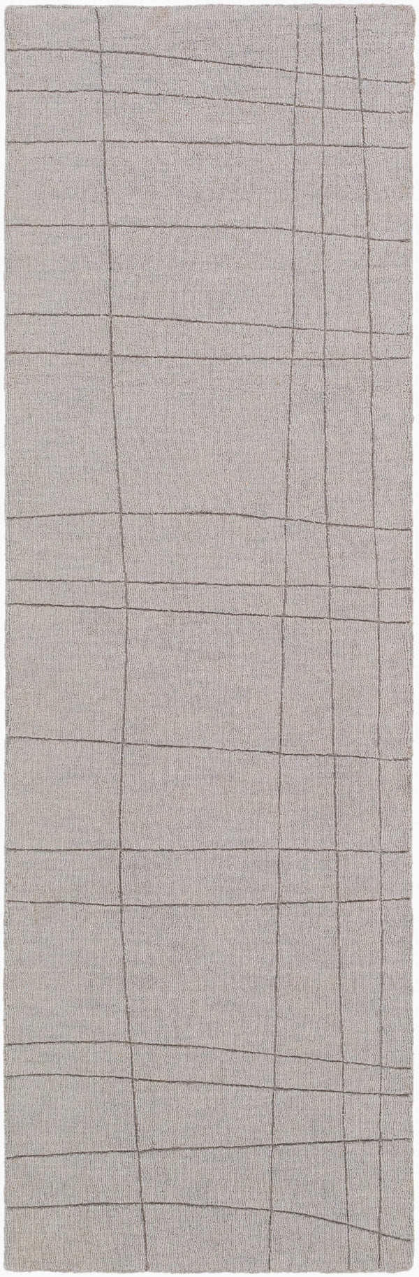 Surya Mystique 2'6" X 8' Handmade Wool Rug - Modern Decor Essential With Exquisite Craftsmanship & Style Light Gray Wool M5450-268