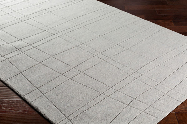 Surya Mystique 2'6" X 8' Handmade Wool Rug - Modern Decor Essential With Exquisite Craftsmanship & Style Light Gray Wool M5450-268