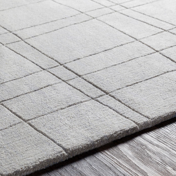 Surya Mystique 2'6" X 8' Handmade Wool Rug - Modern Decor Essential With Exquisite Craftsmanship & Style Light Gray Wool M5450-268