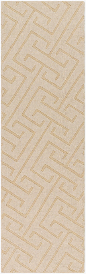 Surya Mystique 2'6" X 8' Handmade Wool Rug - Modern Decor Essential With Exquisite Craftsmanship & Style Ivory Wool M5452-268