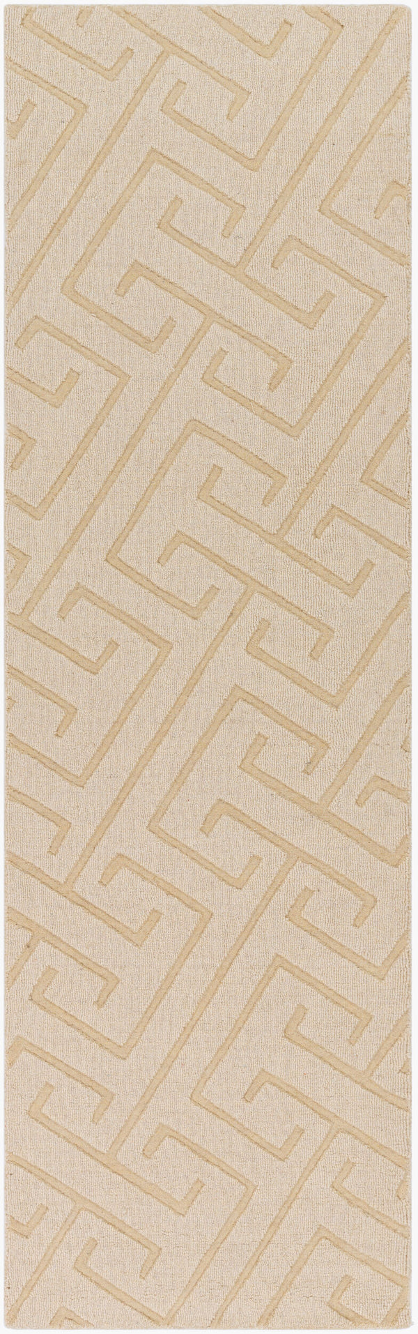 Surya Mystique 2'6" X 8' Handmade Wool Rug - Modern Decor Essential With Exquisite Craftsmanship & Style Ivory Wool M5452-268