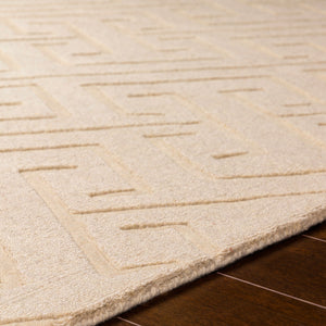 Surya Mystique 2'6" X 8' Handmade Wool Rug - Modern Decor Essential With Exquisite Craftsmanship & Style Ivory Wool M5452-268