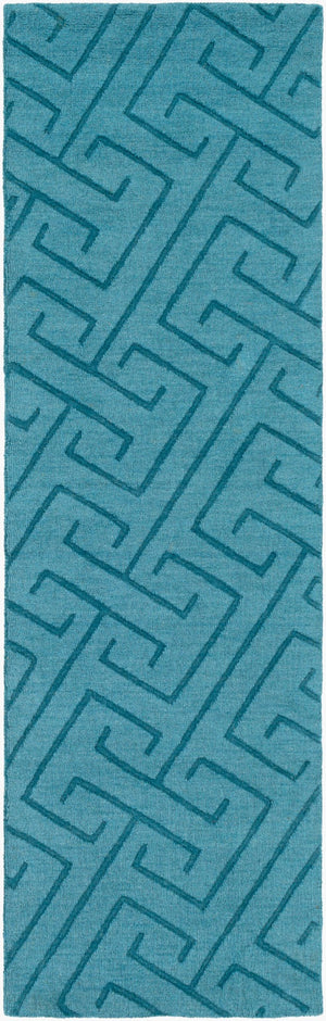 Surya Mystique 2'6" X 8' Handmade Wool Rug - Modern Decor Essential With Exquisite Craftsmanship & Style Deep Teal Wool M5453-268