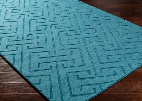 Surya Mystique 2'6" X 8' Handmade Wool Rug - Modern Decor Essential With Exquisite Craftsmanship & Style Deep Teal Wool M5453-268