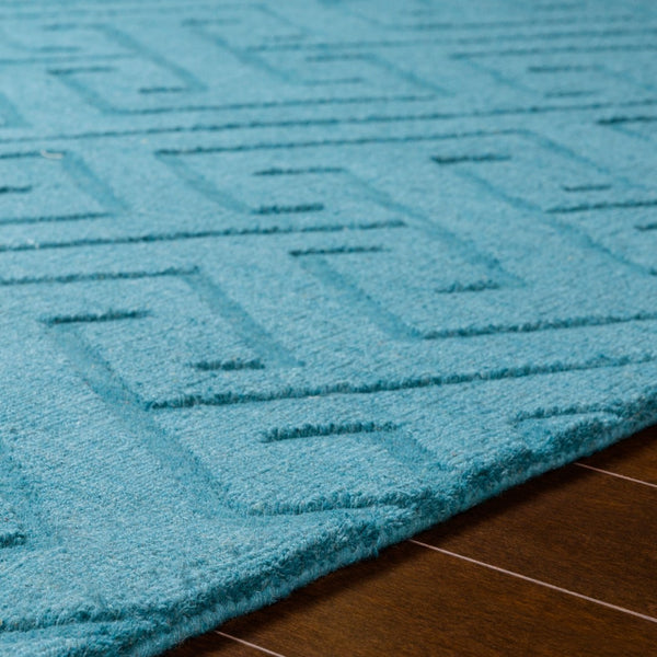 Surya Mystique 2'6" X 8' Handmade Wool Rug - Modern Decor Essential With Exquisite Craftsmanship & Style Deep Teal Wool M5453-268