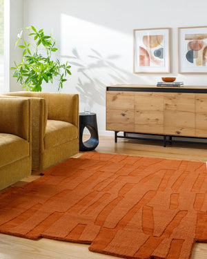 Livabliss Mystique Hand-loomed Wool Accent Rug Plush Artisan Pile for Entryway or Bedroom Burnt Sienna, T 5' x 7'6" M5488-576